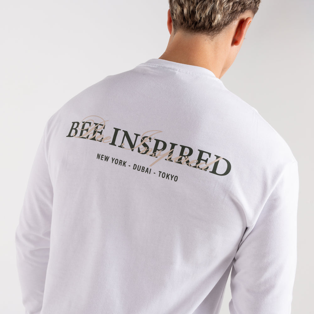 Stach Langærmet T-shirt - Hvid/Khaki