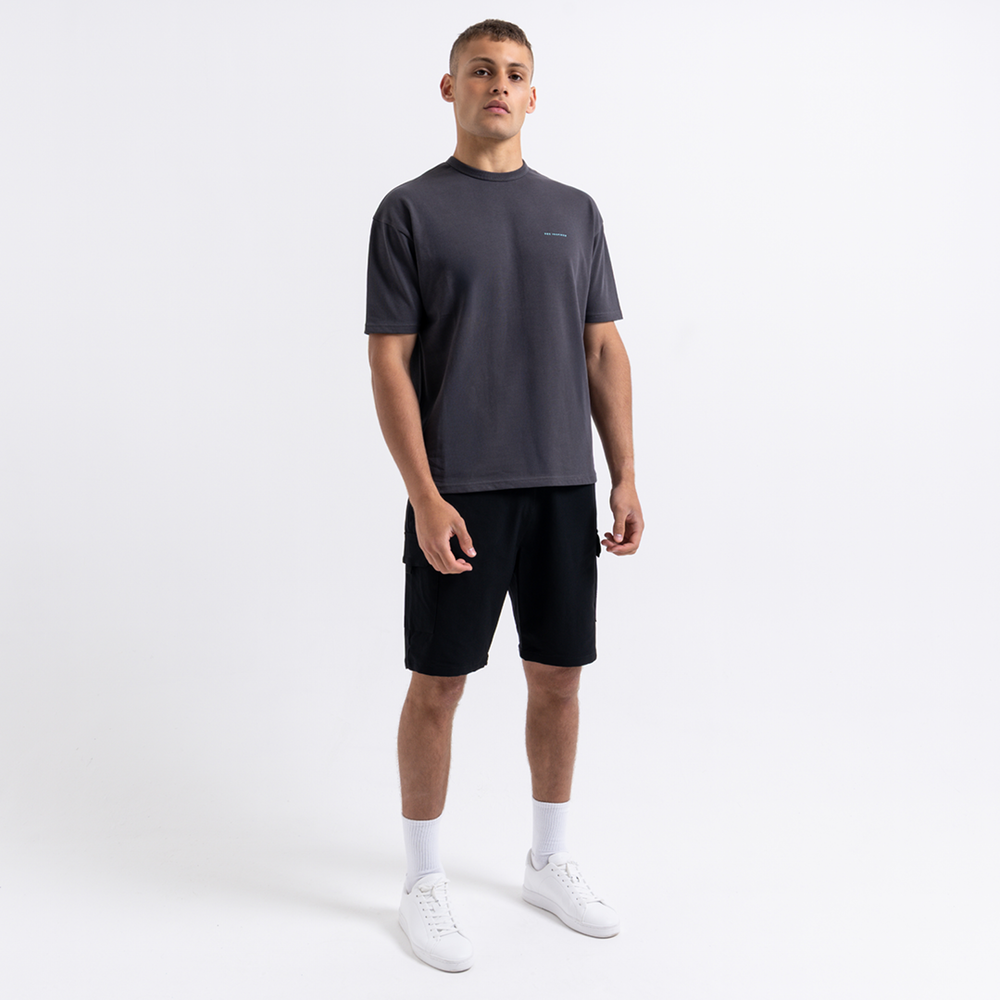 Hallberg T-shirt - Trækul/Turkis