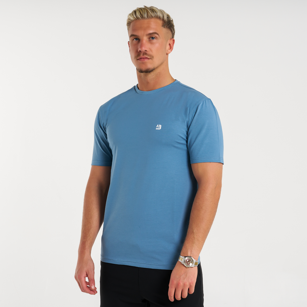 Signatur-T-shirt - Pudderblå