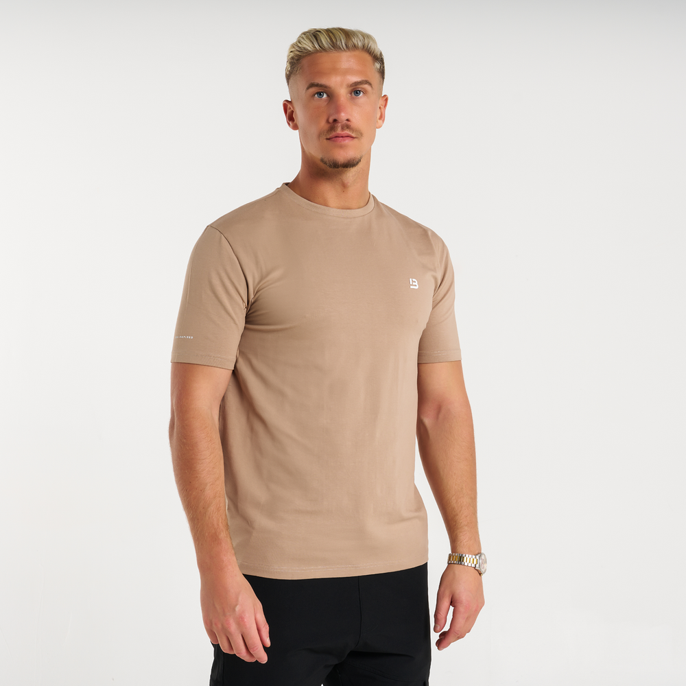 Signatur-T-shirt - varm taupe