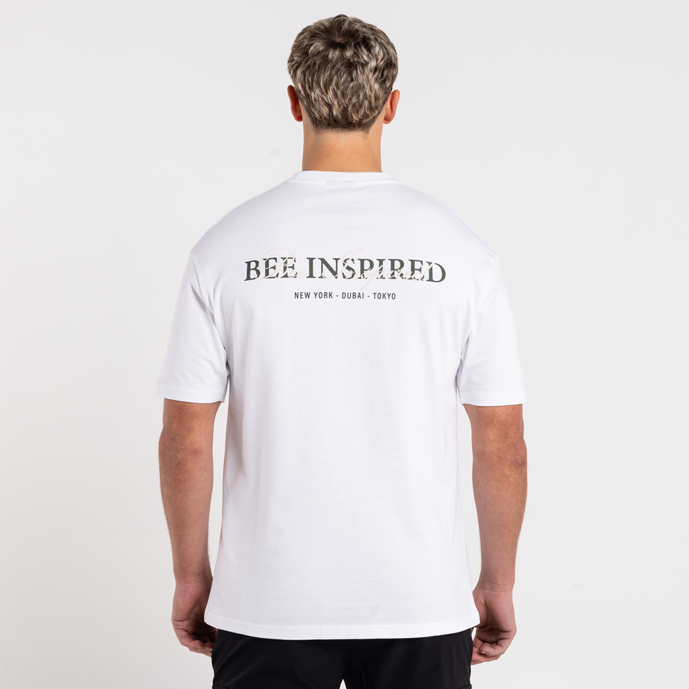 Camiseta Stach - Blanco/Caqui