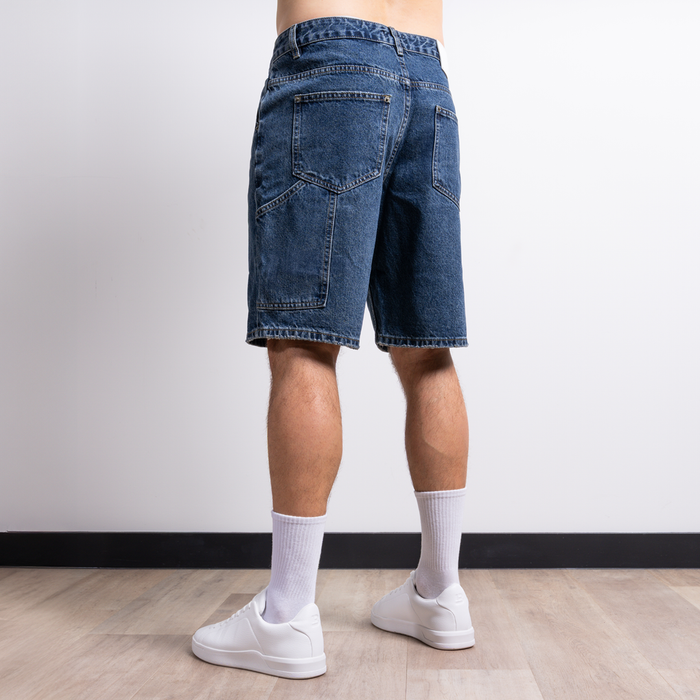 Short en denim Gueye - Bleu moyen
