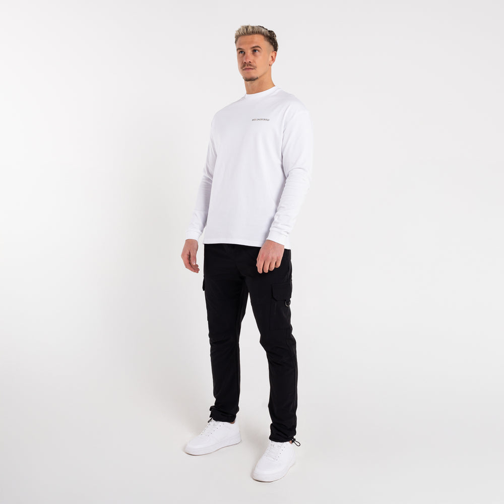 Stach T-shirt lange mouwen - Wit/Kaki