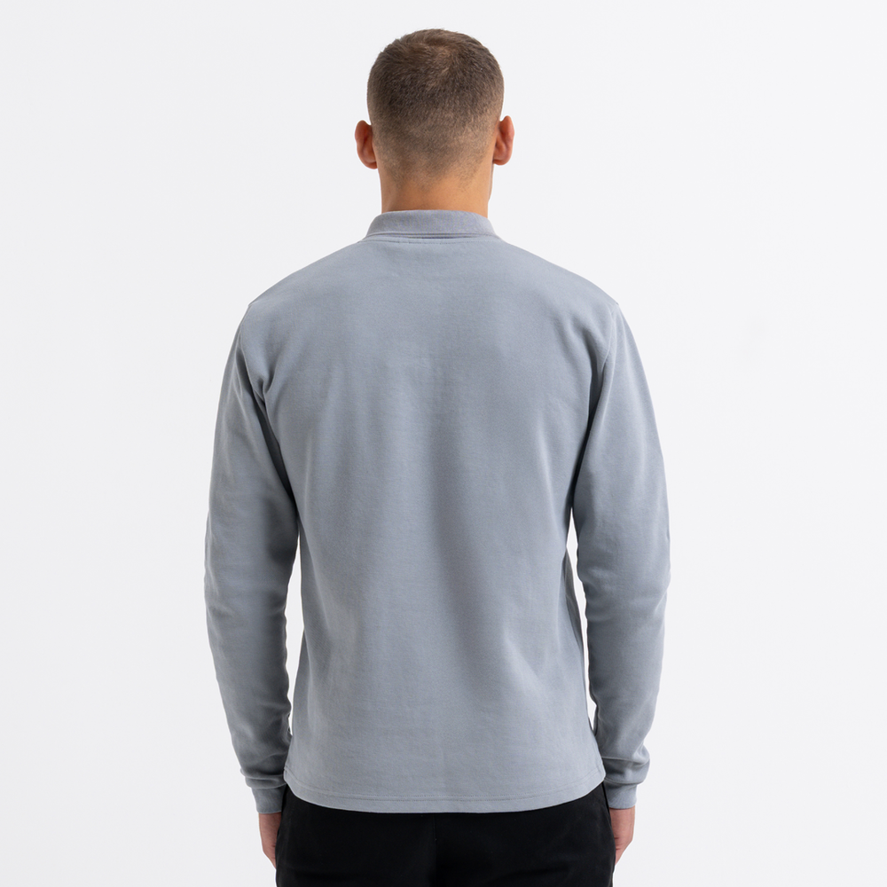 Demme Poloshirt met lange mouwen - Beton
