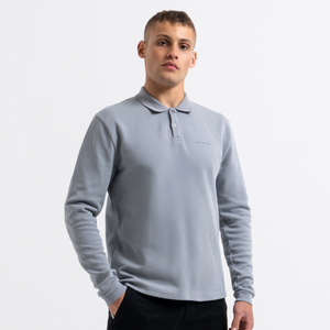 Demme Poloshirt met lange mouwen - Beton