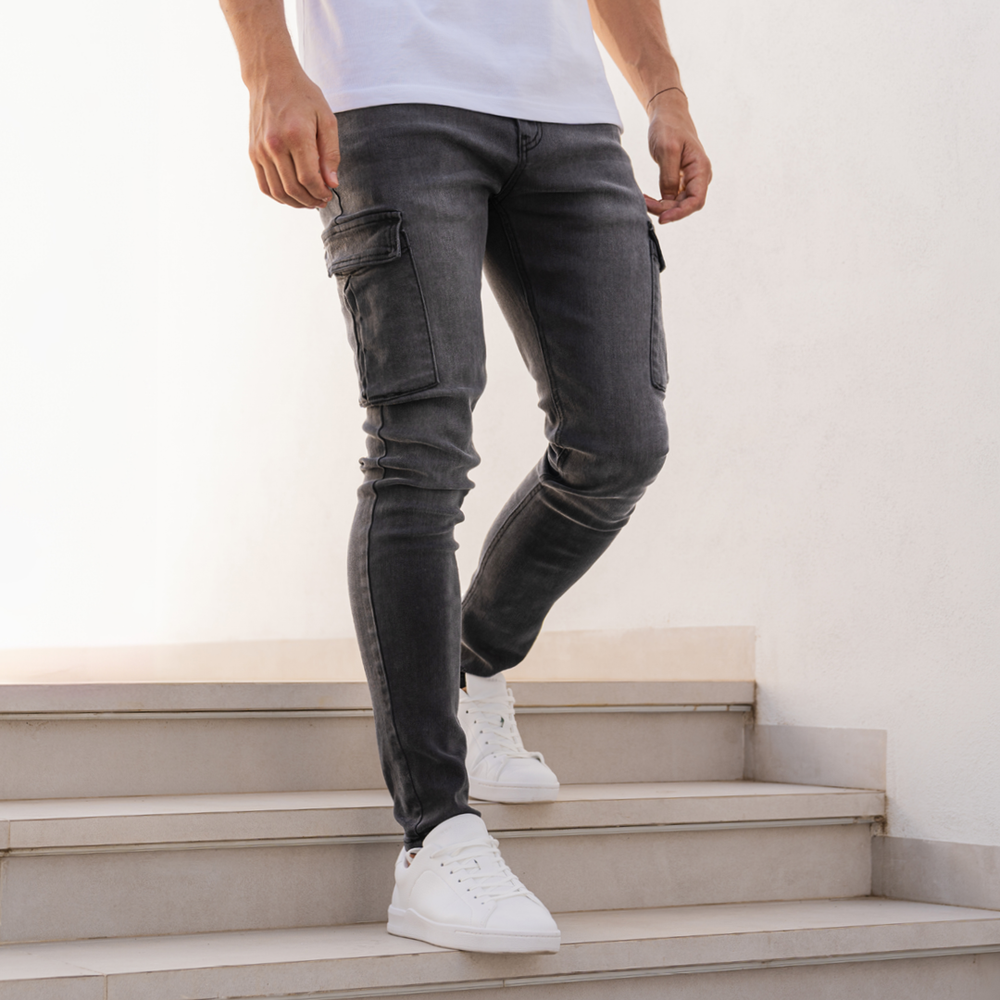 Muric Slim Fit Jeans - Gewassen Zwart