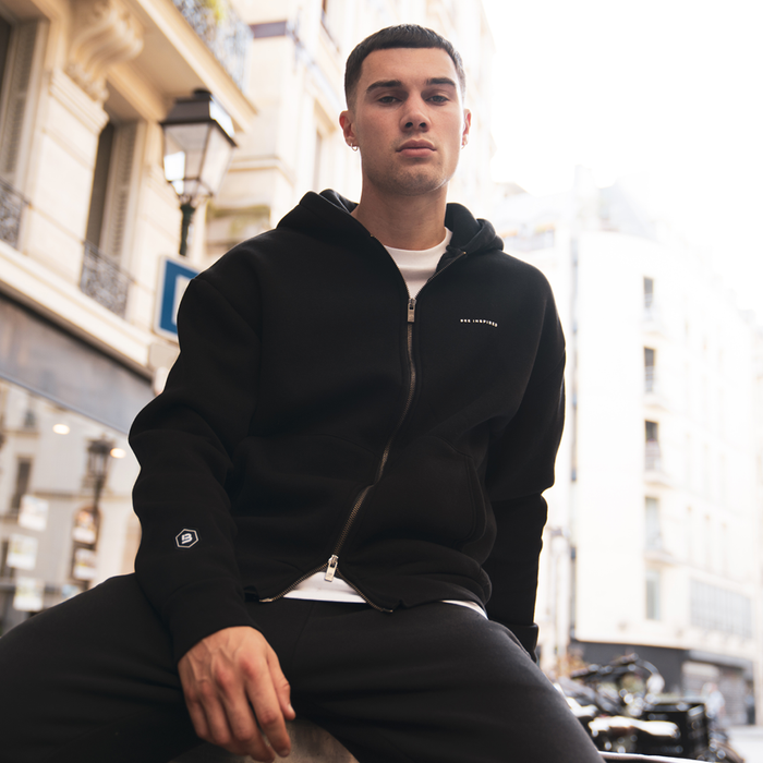 Diallo Zip Hoodie - Zwart