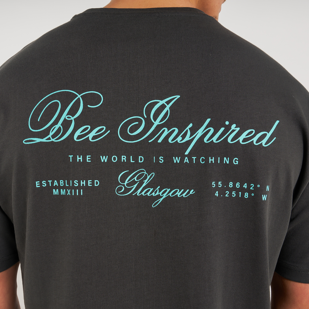 Olise T-Shirt - Houtskool/Turkoois