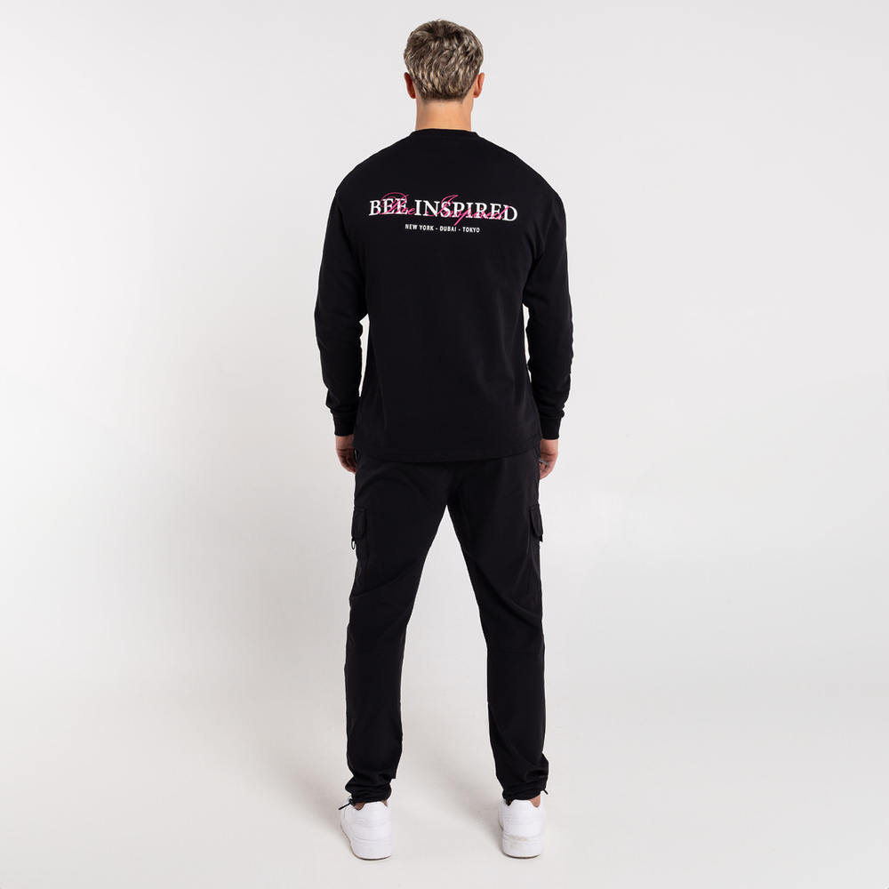Stach T-shirt met lange mouwen - Zwart/Roze