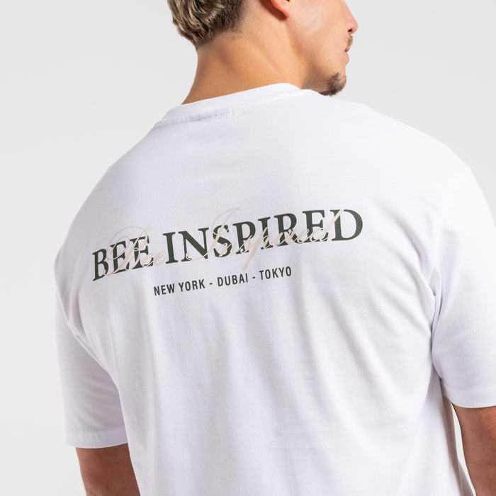 Stach Long Sleeve T-Shirt - White/Khaki