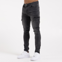 Muric Slim Fit Cargo Jeans - Washed Black
