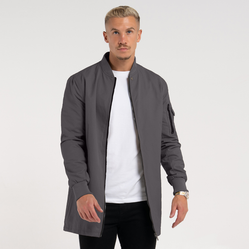 (BTL) Neves Longline Bomber Jacket - Zinc