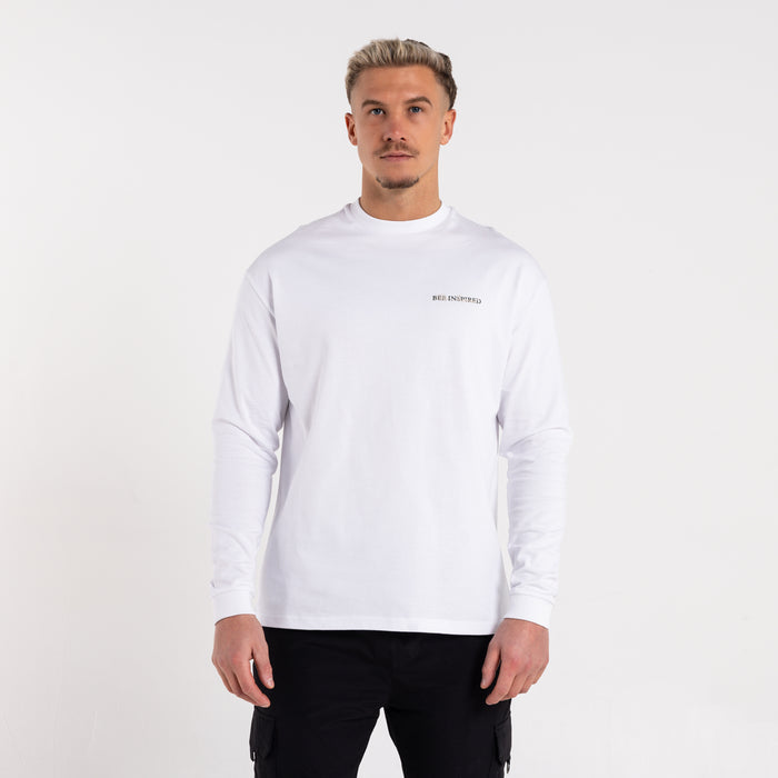 Stach Langærmet T-shirt - Hvid/Khaki