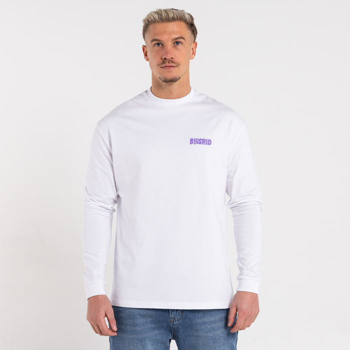 Aguirre Langærmet T-shirt - Hvid/lilla