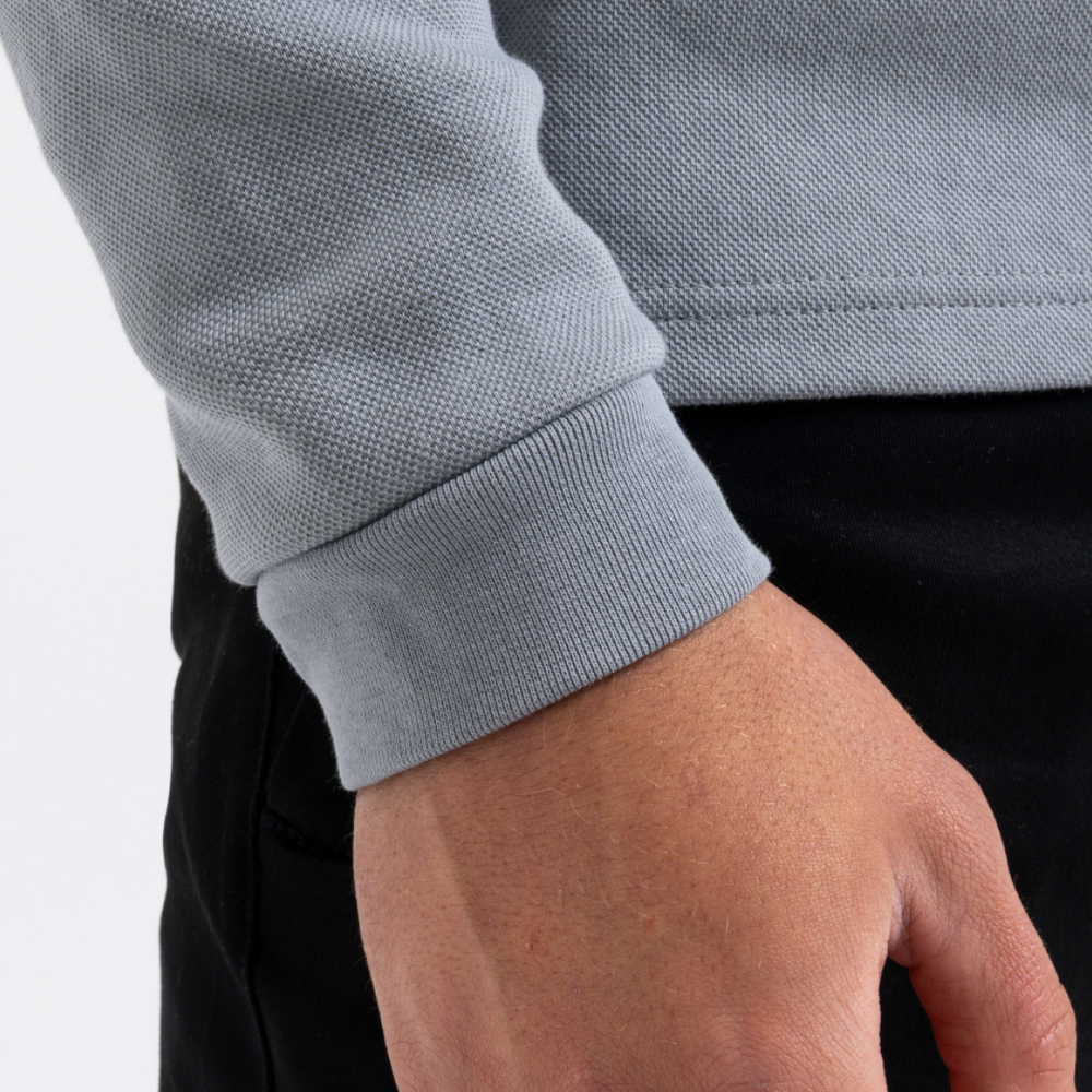 Demme Langærmet Poloshirt - Beton