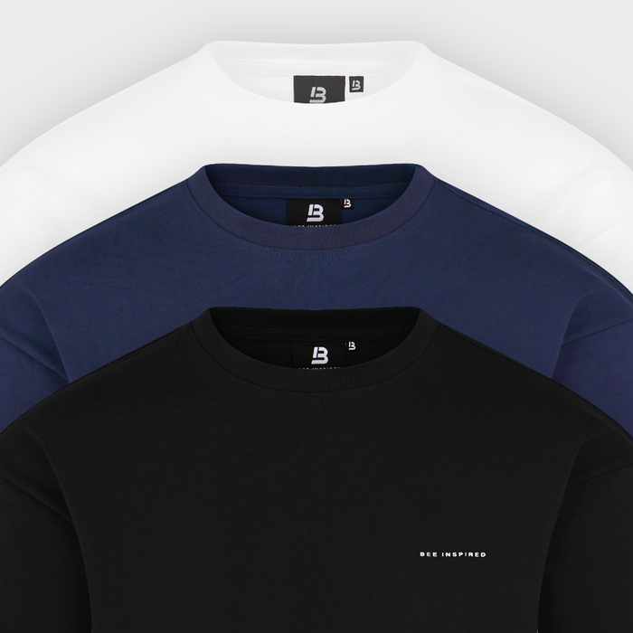 MacKenna T-Shirt Triple Pack - Navy/Sort/Hvid