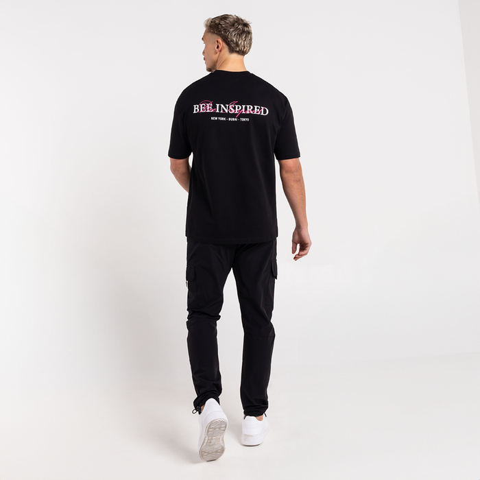 Stach T-shirt - Sort/lyserød