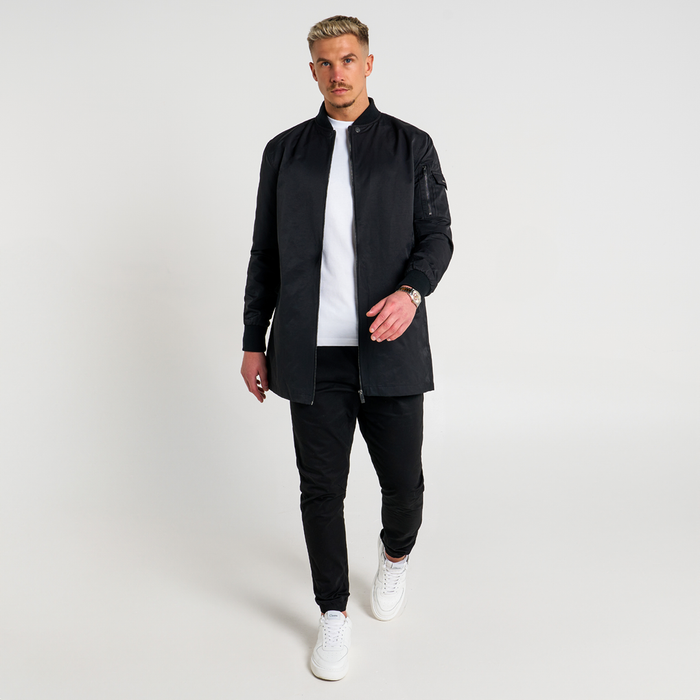 Neves Longline Bomber Jacket - Noir