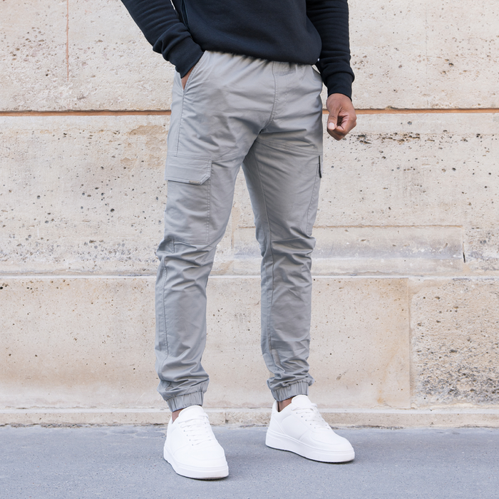 Pantalon cargo Rivero - Gris clair