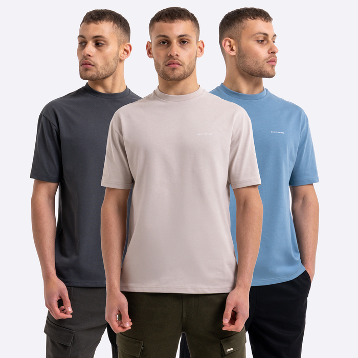 マッケナTシャツトリプルパック - クレイ/ダスキー・ブルー/チャコール