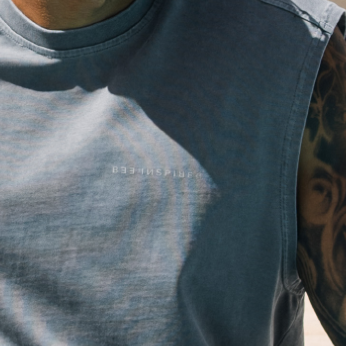メッシェル・ノースリーブTシャツ - チャコール