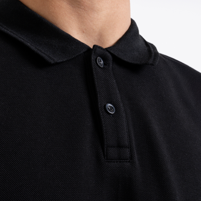 Demme Poloshirt met lange mouwen - Zwart