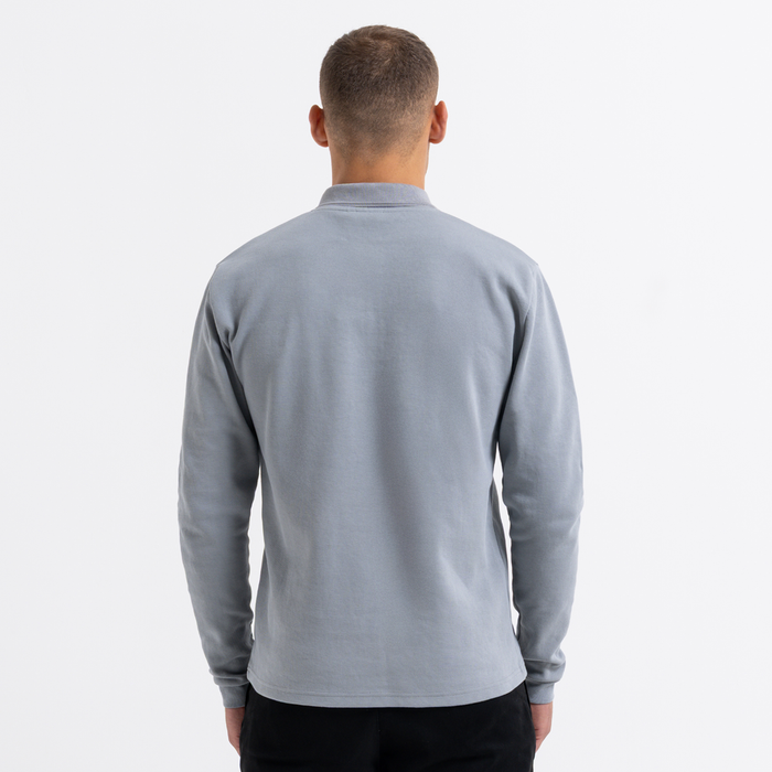Demme Poloshirt met lange mouwen - Beton