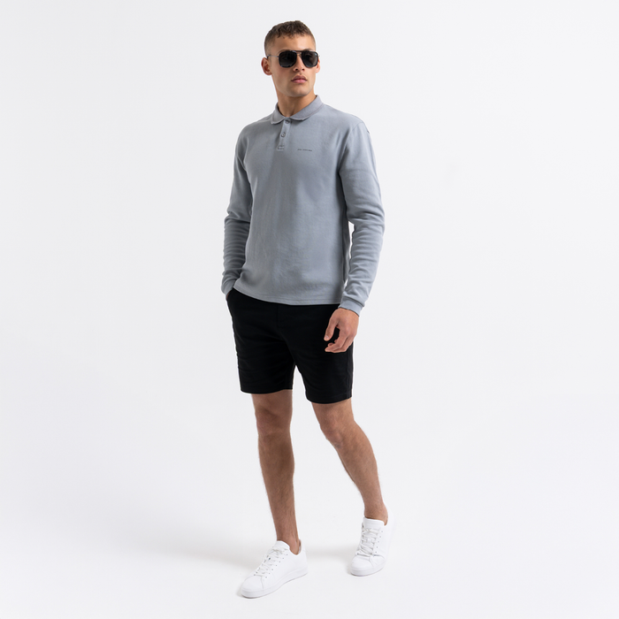 Demme Poloshirt met lange mouwen - Beton