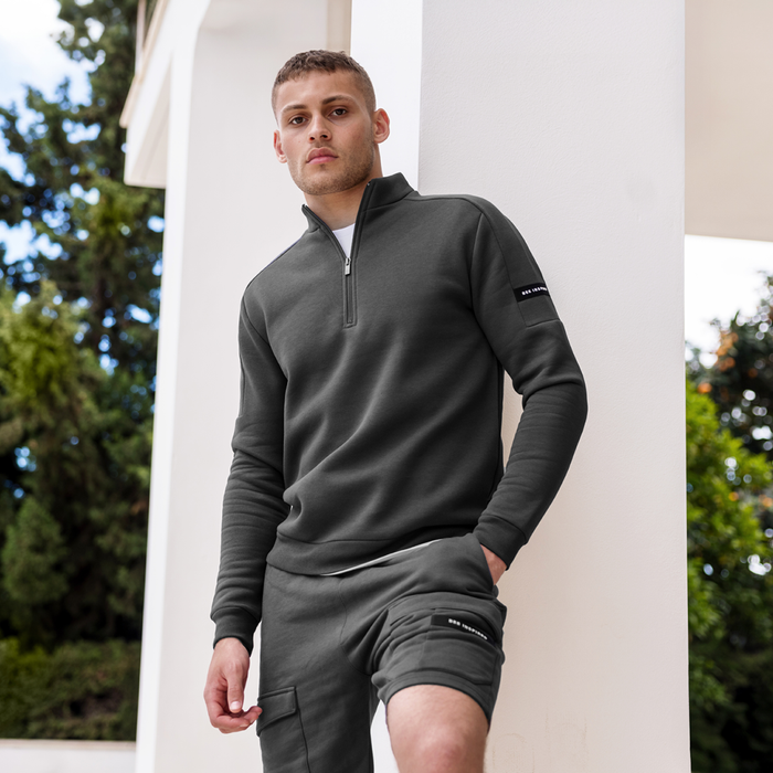 Klose 1/4 Zip - Houtskool