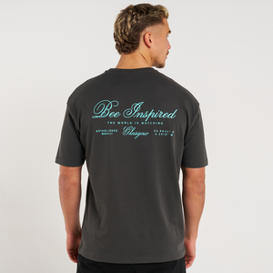 Olise T-Shirt - Houtskool/Turkoois