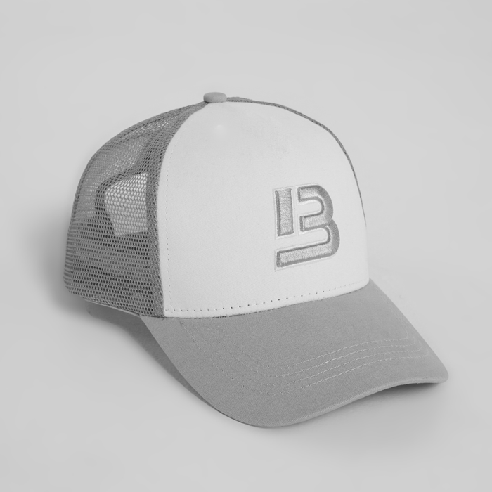 B Trucker Cap - Light Grey/White