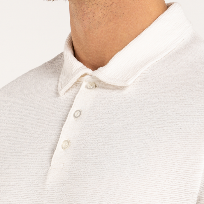 Rowe Long Sleeve Polo Shirt - Ivory