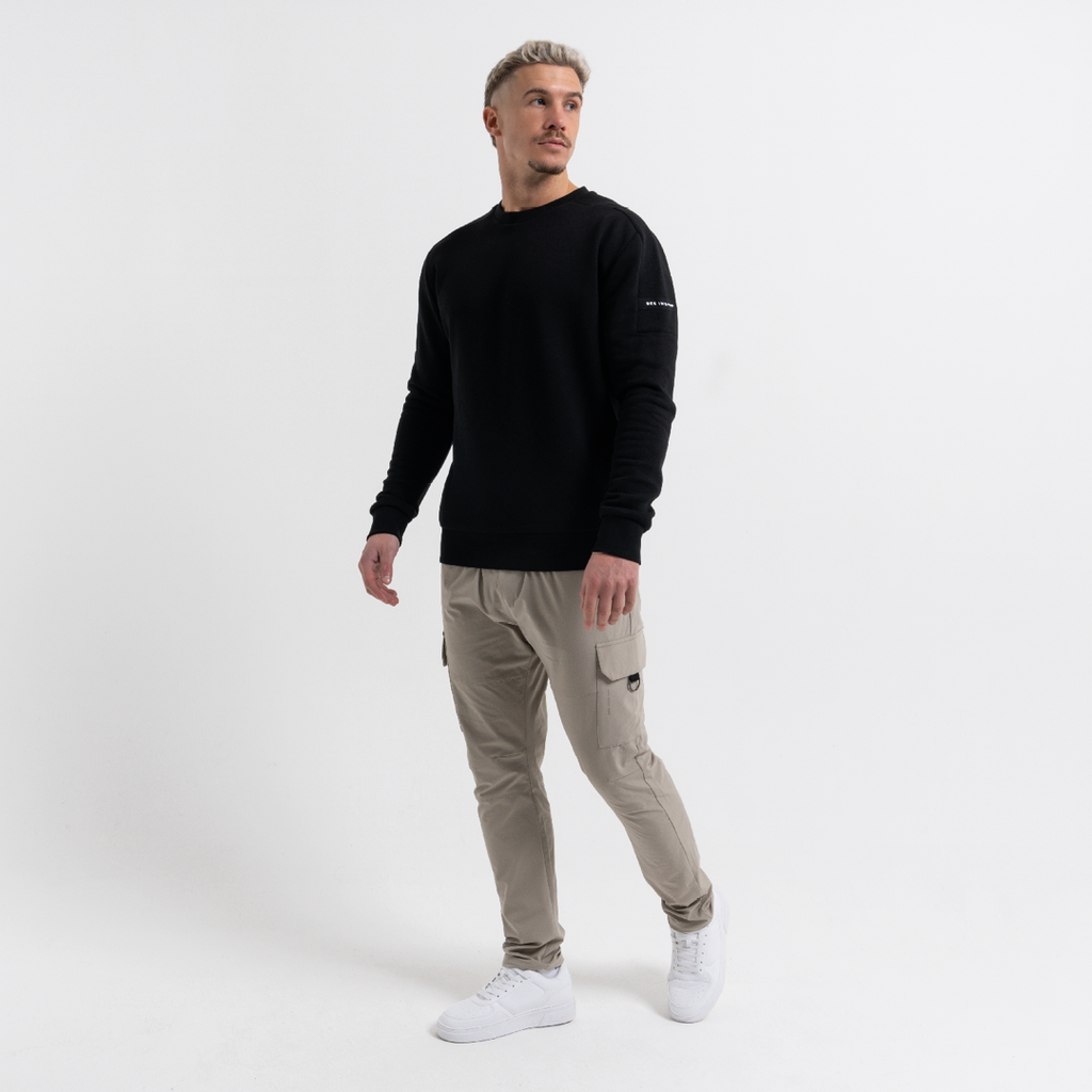 Healdsburg Crew Sweatshirt, Black/Cream main image 0