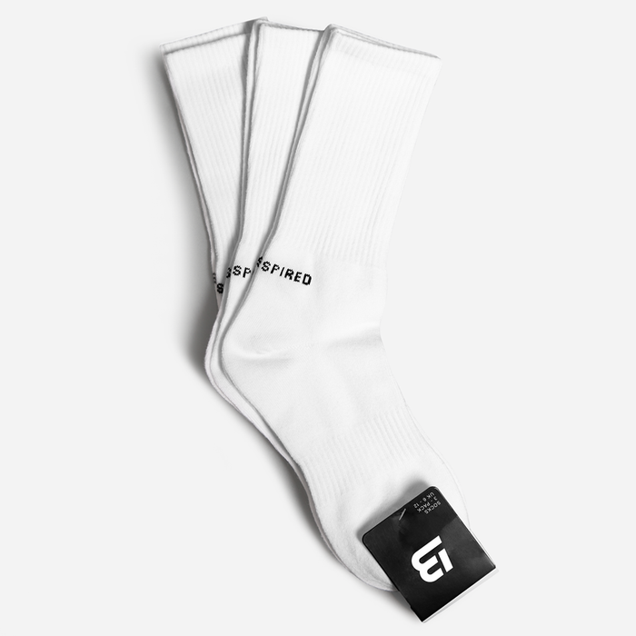 Linear Tube Sock Triple Pack - White